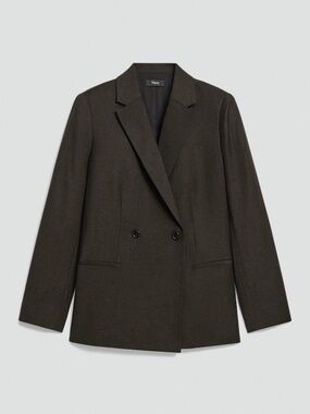 Relaxed Double-Breasted Blazer in Sleek Flannel